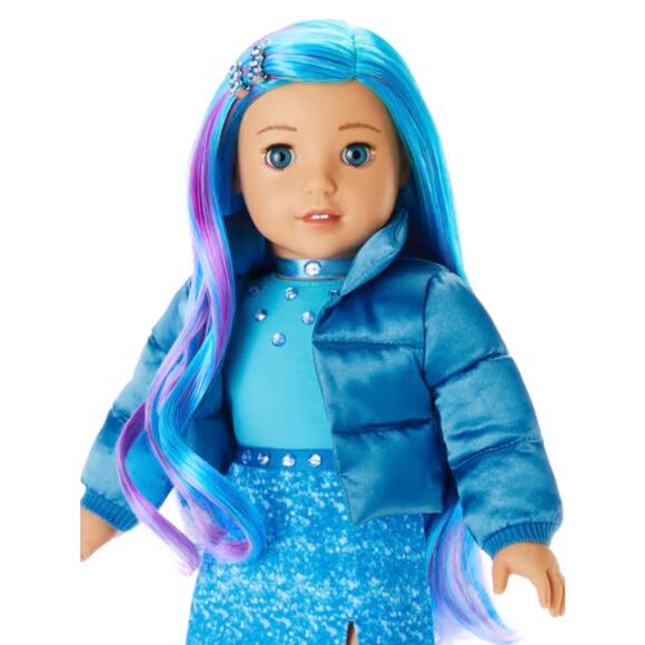 American Girl December BIRTHSTONE CHOKER Necklace Blue Beauty Topaz Accessory - Picture 7 of 8